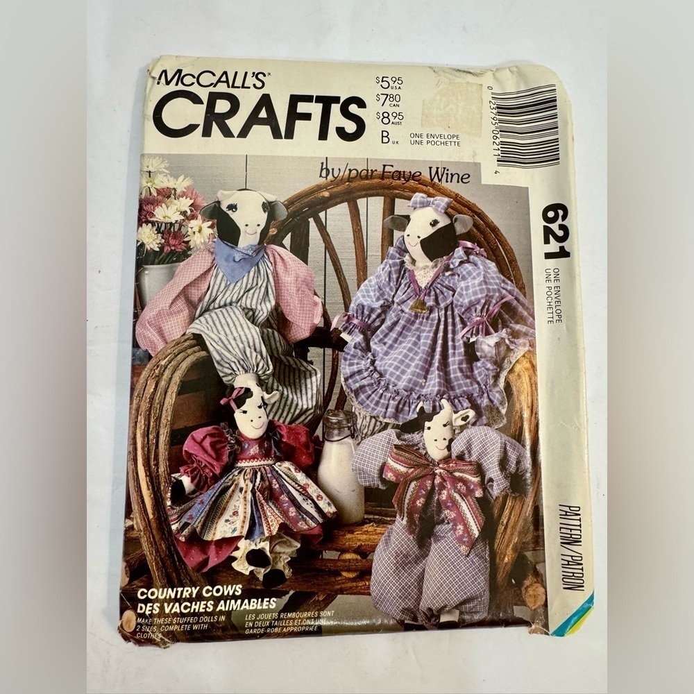 Vintage McCall’s Crafts Country Cows Pattern 621 UNUSED UNCUT